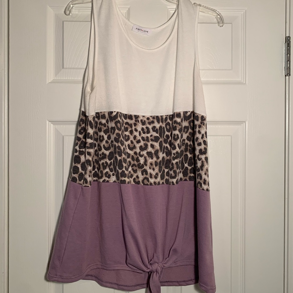 Whit, Purple & Leopard Tank!